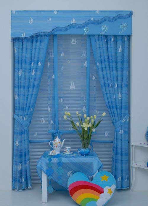 蒂芙尼蓝色窗帘图片